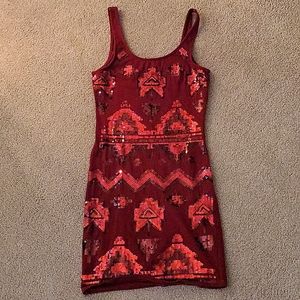 Red Sequin Minidress